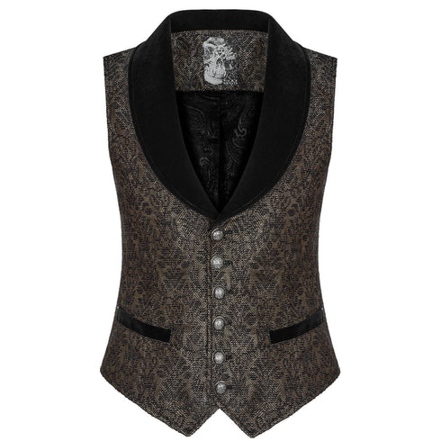 SiaLinda for Men: Weste Gull Brokat gold braun mit Samtkragen